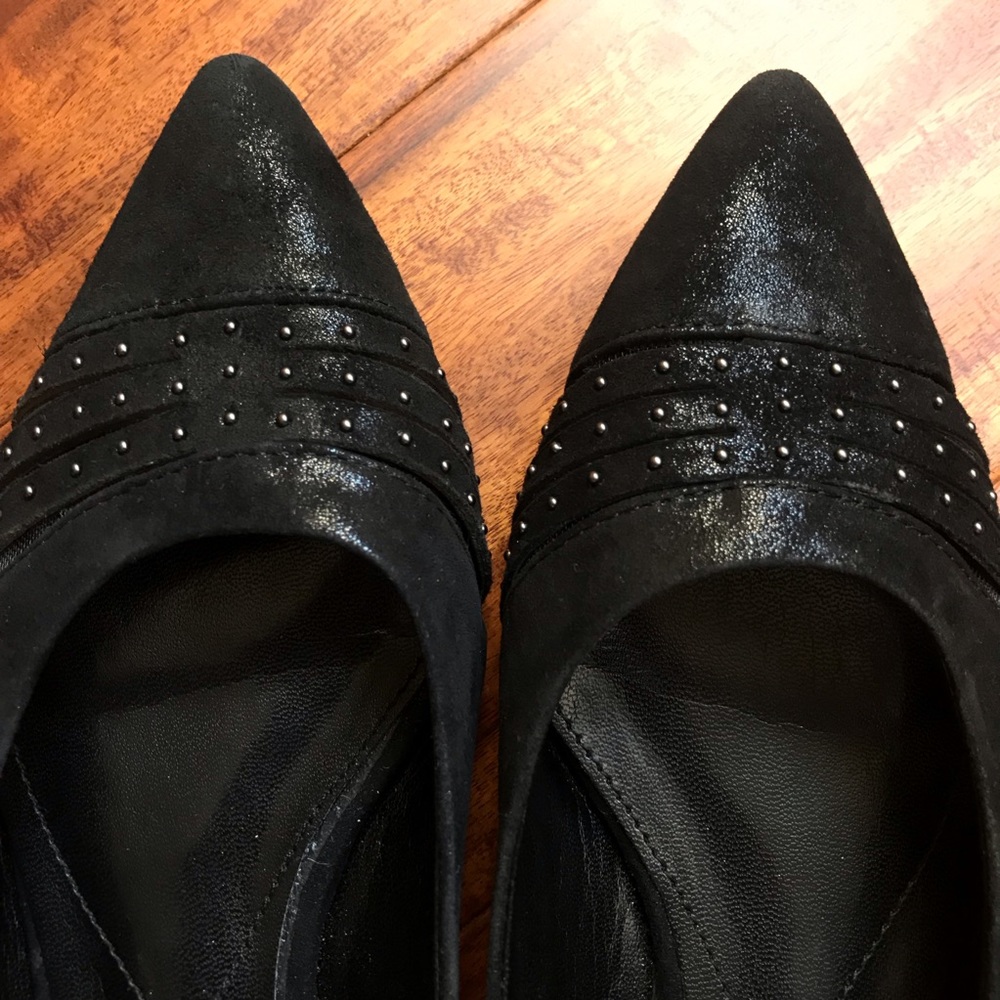 Classy Pointy Toe Office Work Career Flat Shoes Black Size 7.5